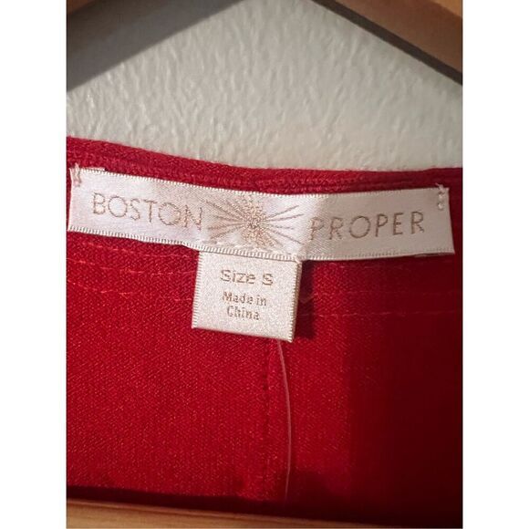 Boston Proper Women's S Heartthrob Embroidered Tunic Sweater Red Artsy Hippie - Picture 6 of 9